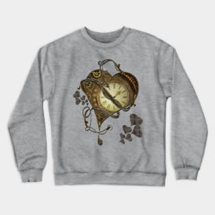 Wonderful elegant steampunk heart, beautiful clockwork Crewneck Sweatshirt